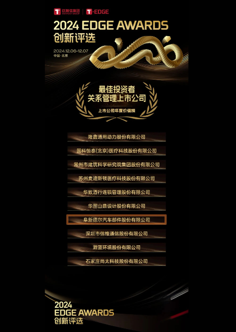 918博天堂股份获钛媒体集团2024年T-EDGE全球创新评选「最佳投资者关系管理上市公司」奖项(图2)